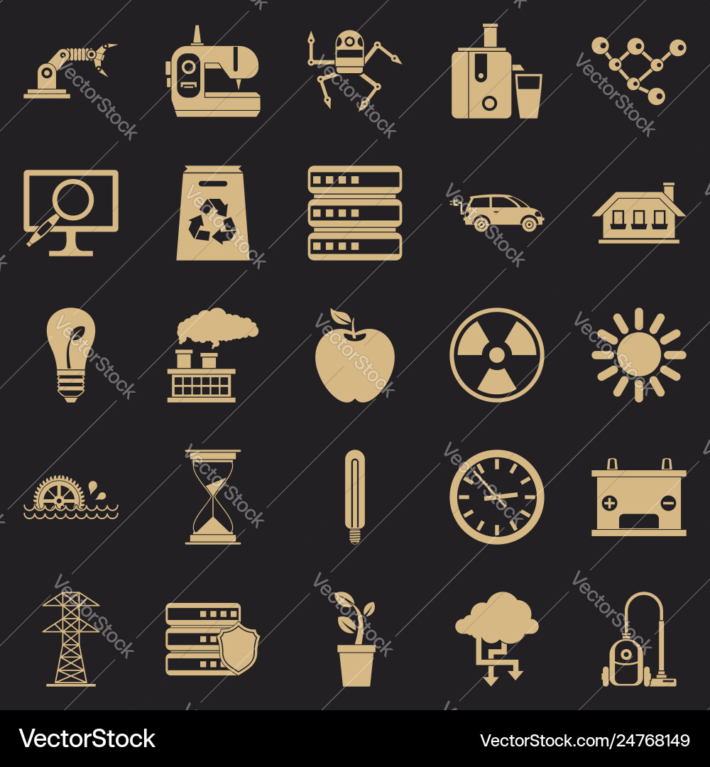 Compensator icons set simple style Vector Image
