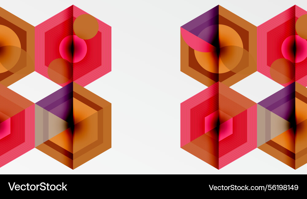 Geometric patterns feature repeating hexagonal Geometric patterns feature repeating hexagonal vector image