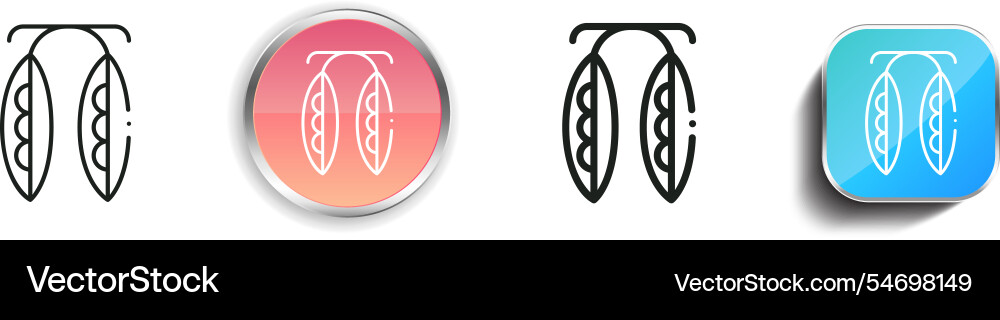 Green pea icon thin linear regular and button vector image