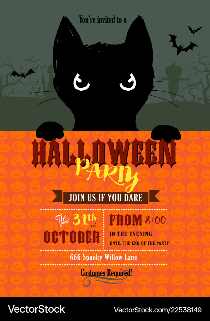 Halloween Party Einladung Halloween Party Einladung vektorbild