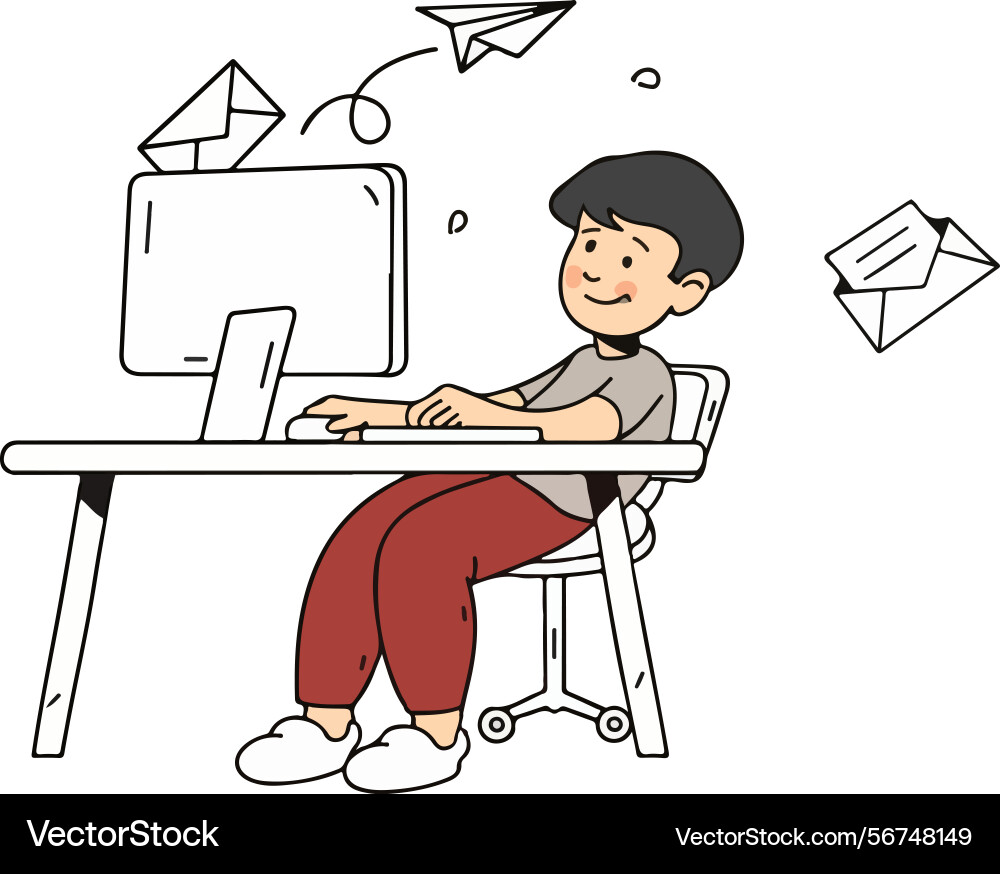People work using on computers laptops desktops People work using on computers laptops desktops vector image