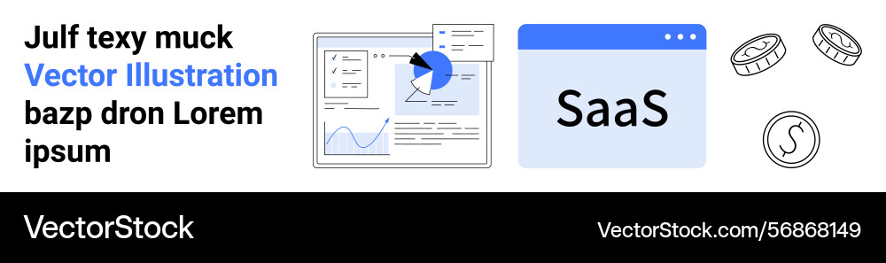 Saas platform analytics with data visualization Saas platform analytics with data visualization vector image