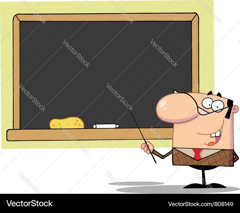 School Teacher with Pointer Vector Image