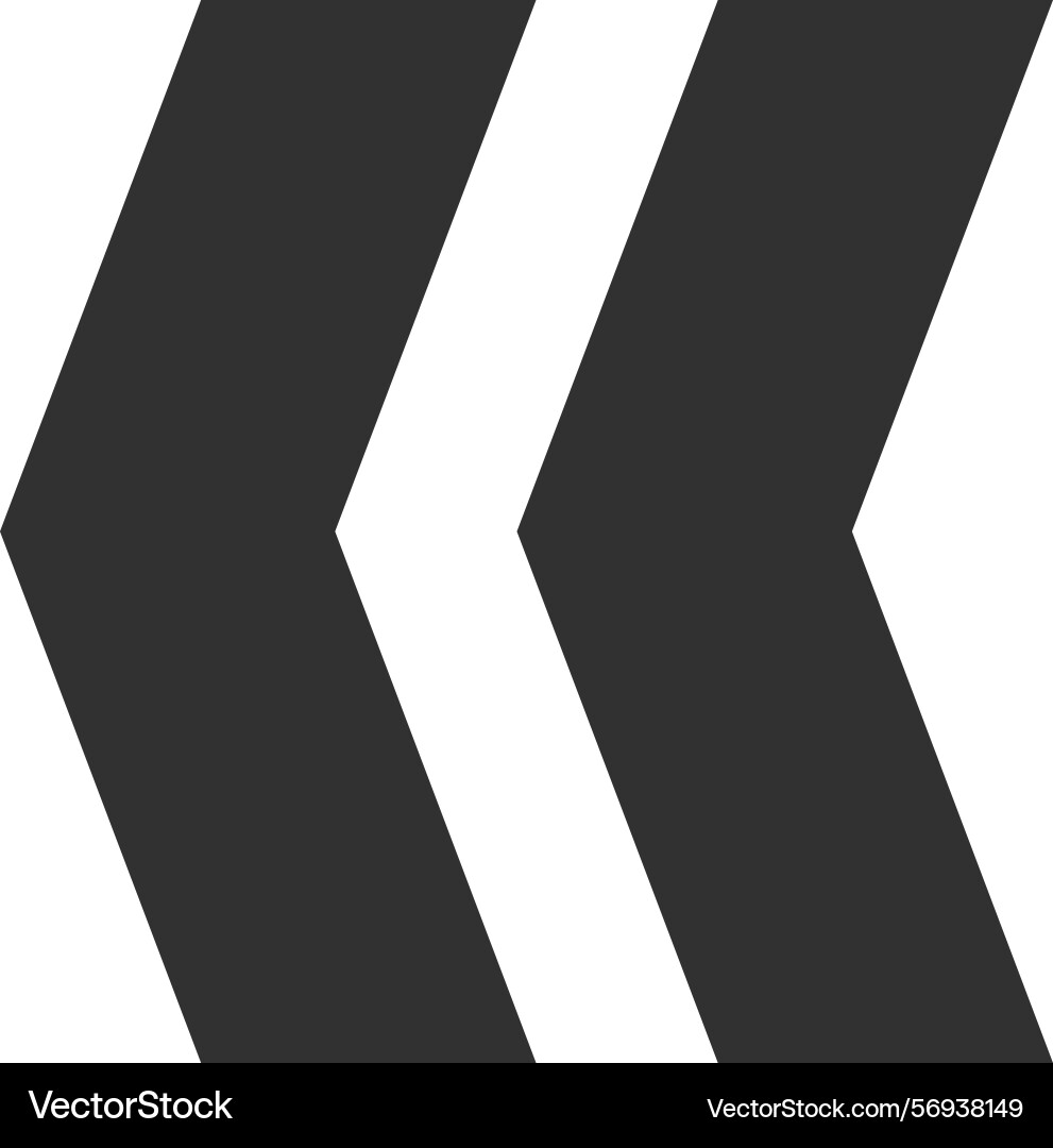 Two thick arrows pointing to the left creating Two thick arrows pointing to the left creating vector image