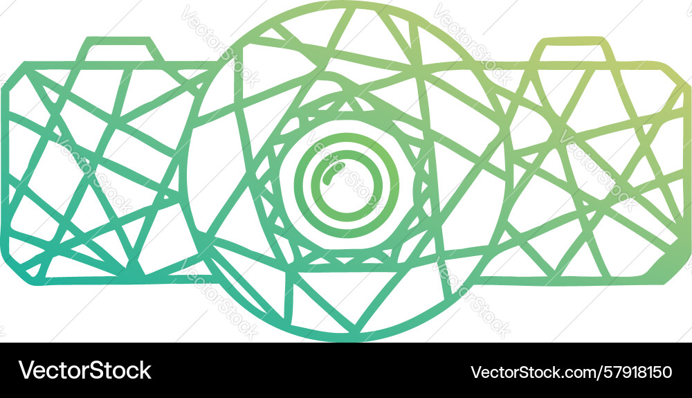 Abstract wireframe camera tech icon design vector image