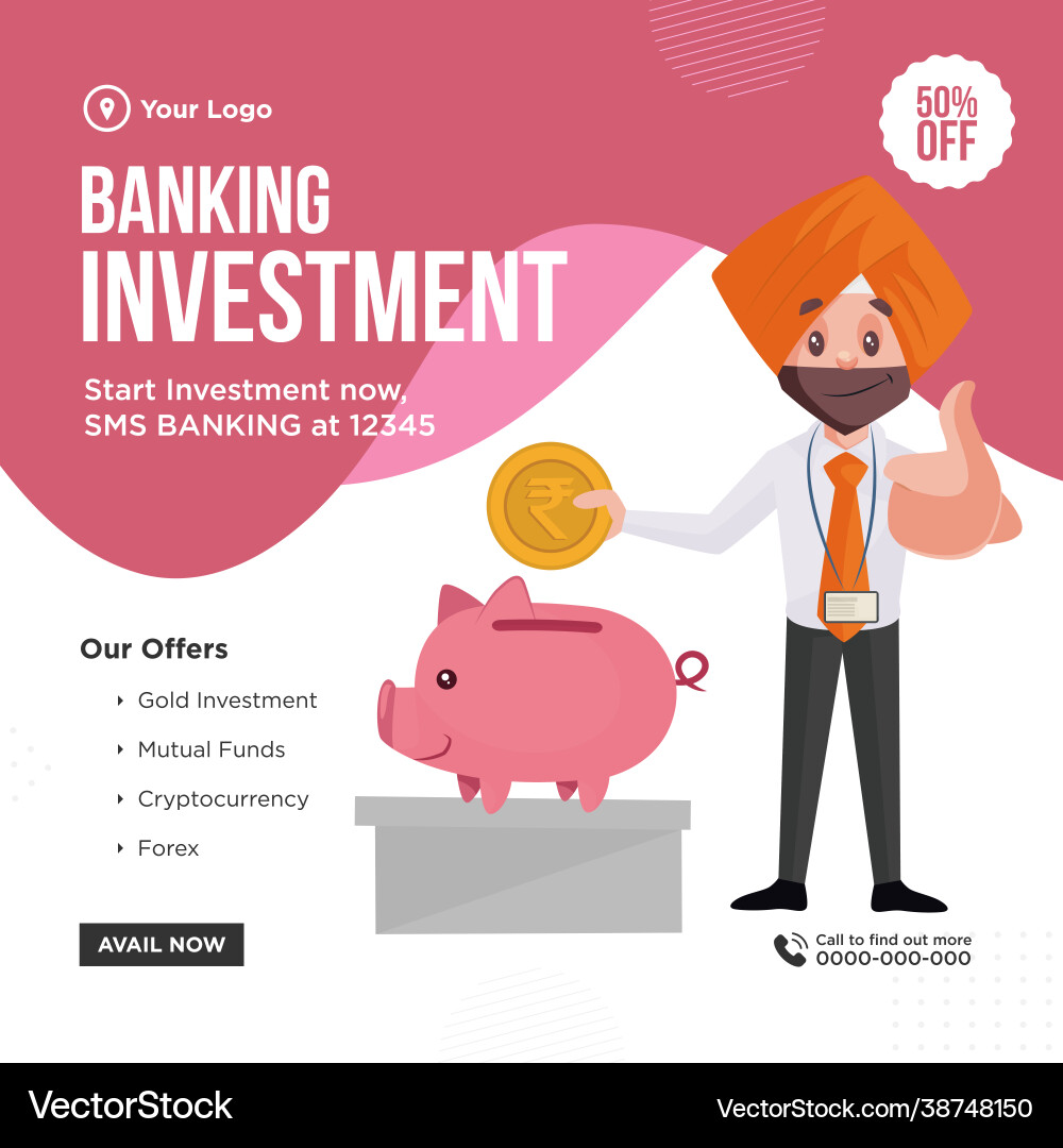 Banner design banking investment vector image