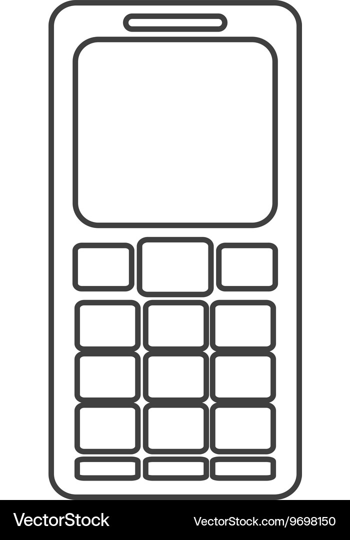 Cellphone with several buttons below screen icon Vector Image