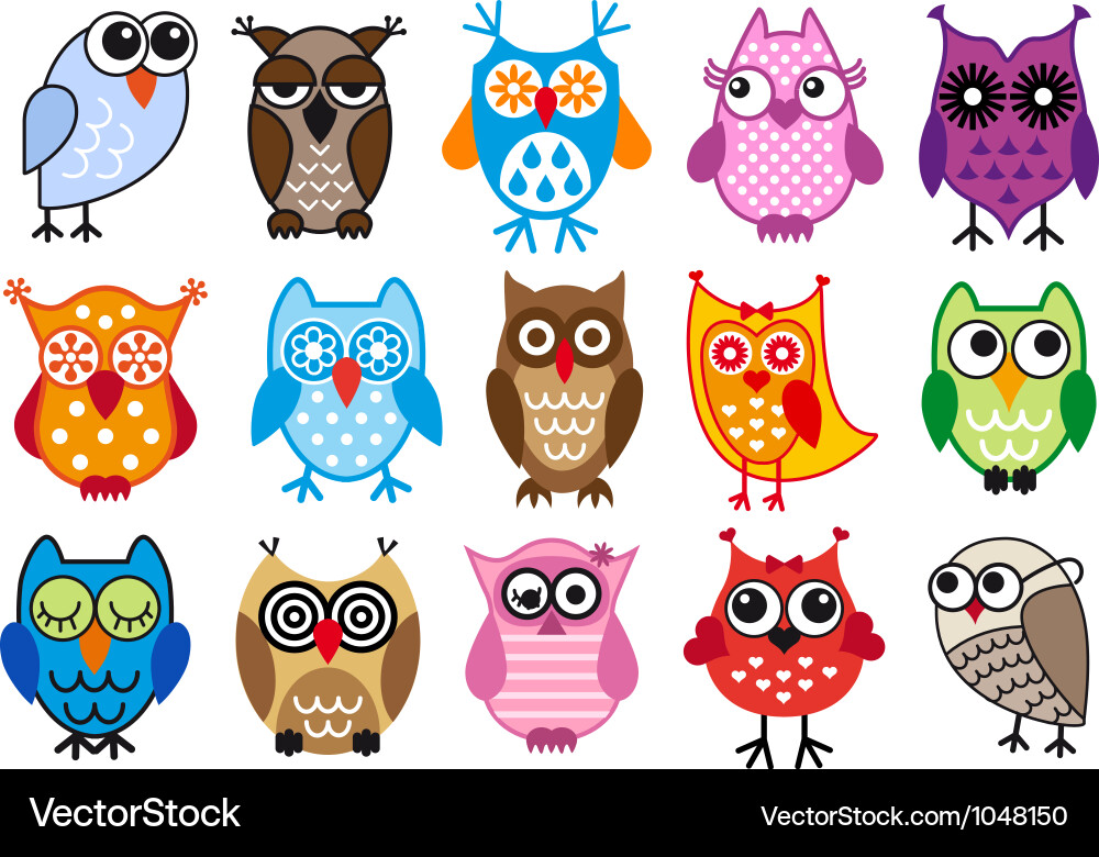 Cute owls Royalty Free Vector Image - VectorStock