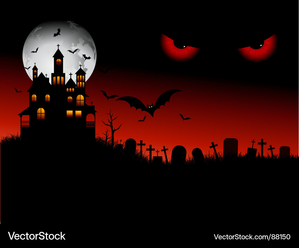 Dark Halloween Graveyard vector image
