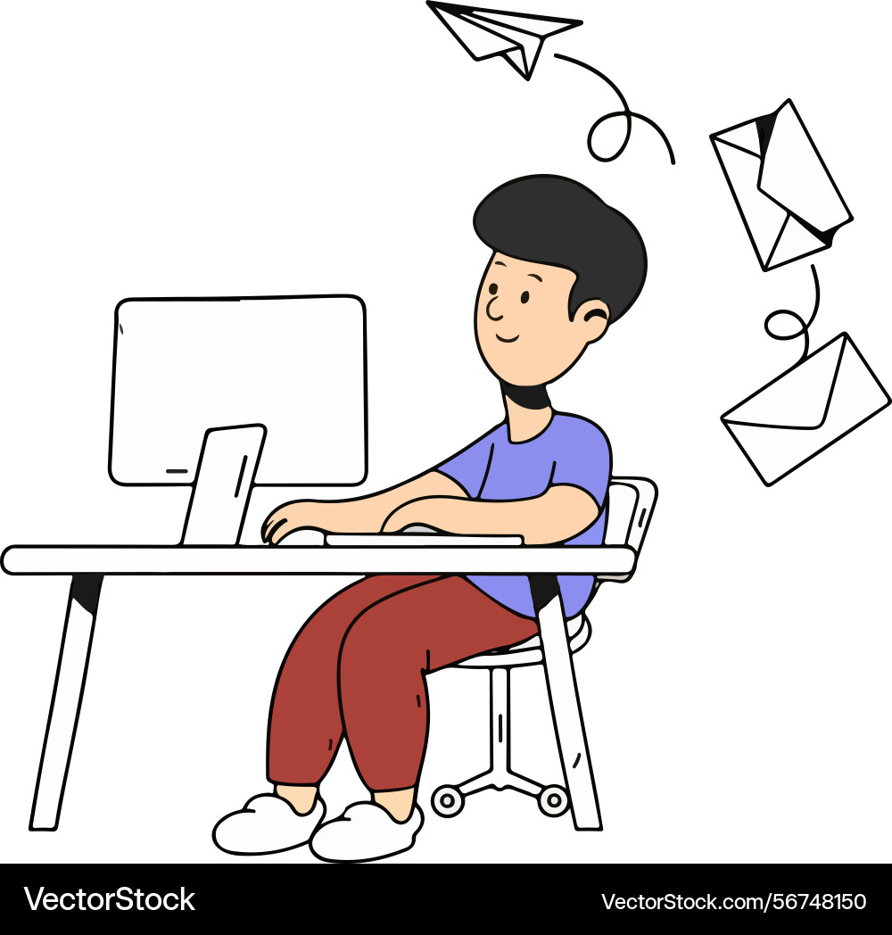 People work using on computers laptops desktops People work using on computers laptops desktops vector image