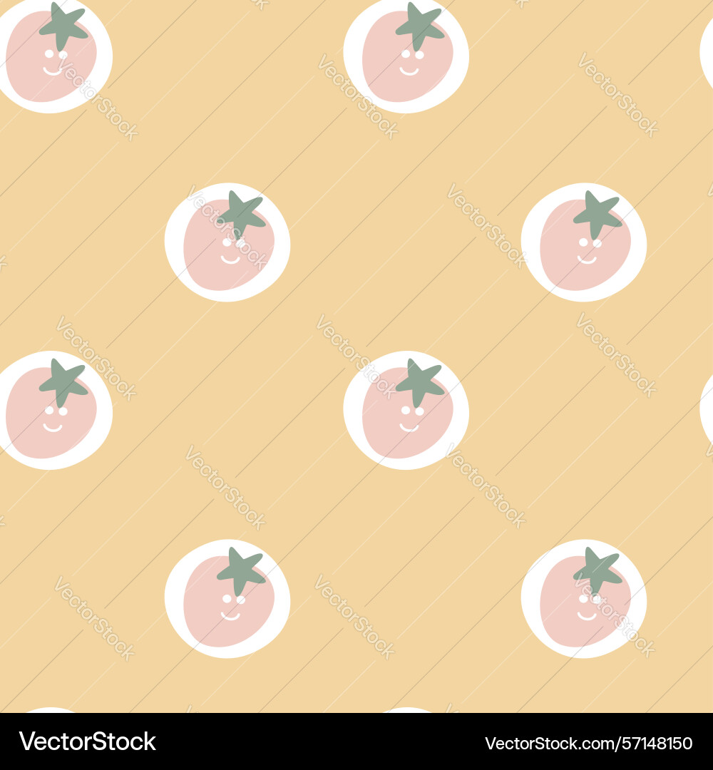 Seamless smile strawberry repeat pattern Vector Image
