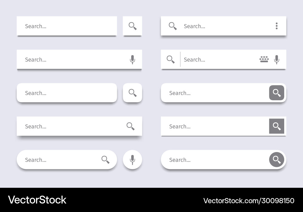Search Bar UI Elements vector image