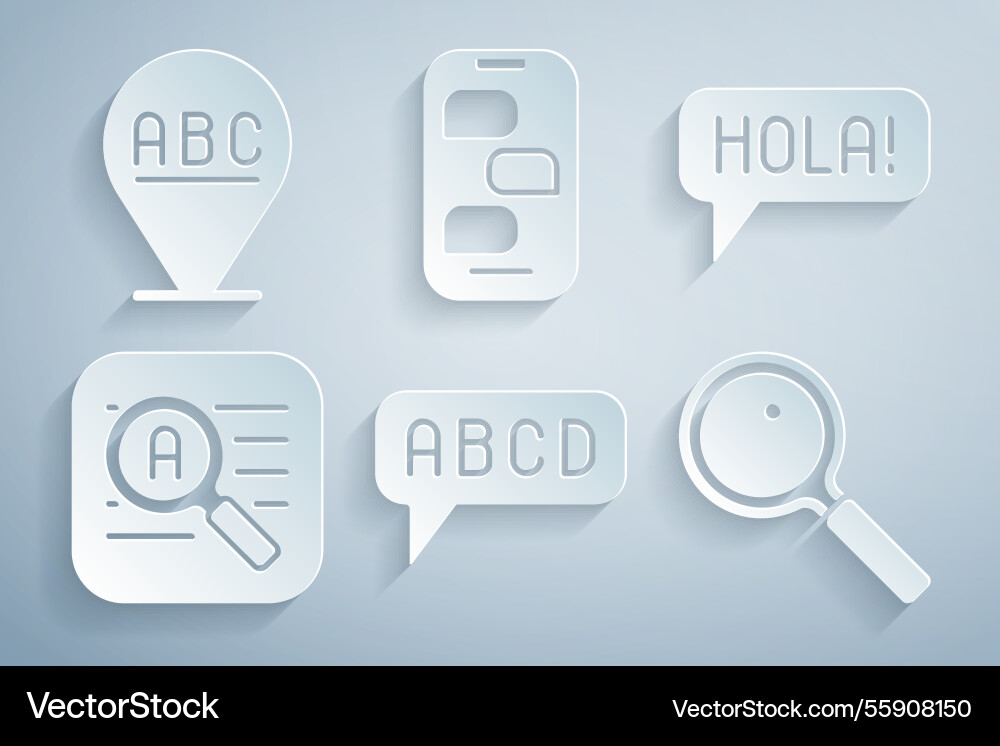 Set alphabet hola in different languages Set alphabet hola in different languages vector image
