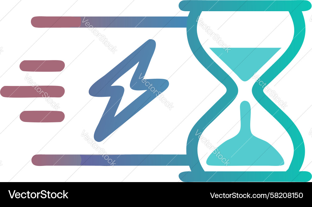 Timed Data Visualization - Hourglass & Graph Vector Image