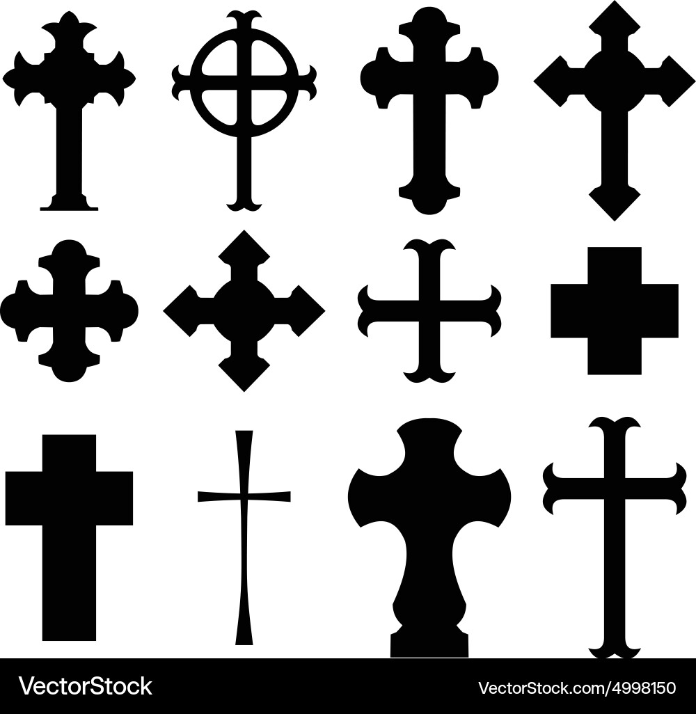 Types of cross vector image