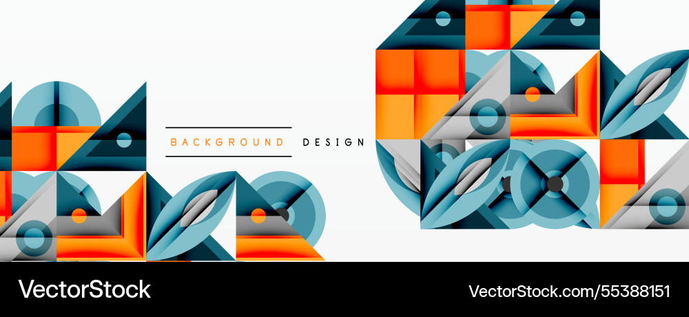 Geometric abstract composition with intersecting vector image