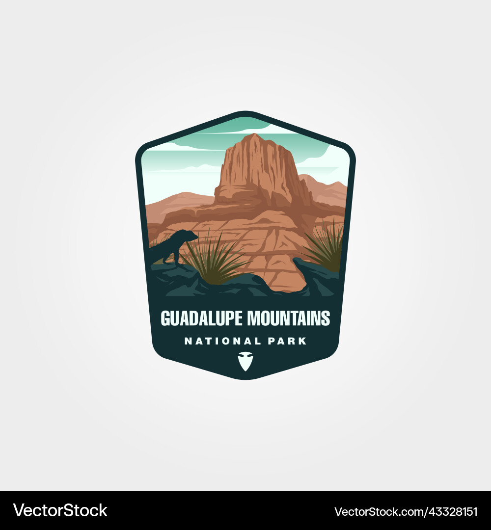 Guadalupe mountains sticker patch logo symbol vector image