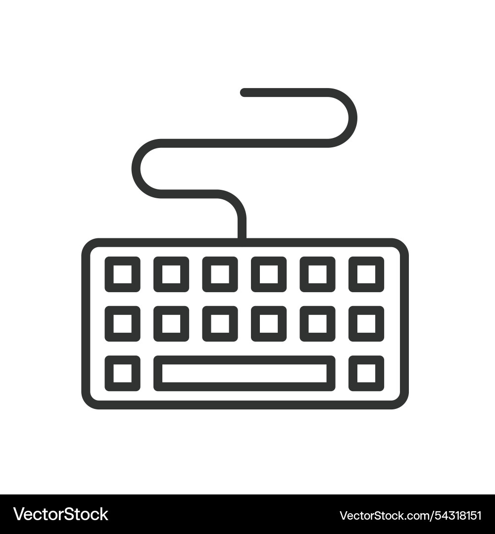 Keyboard icon in line design keys typing Keyboard icon in line design keys typing Vector Image