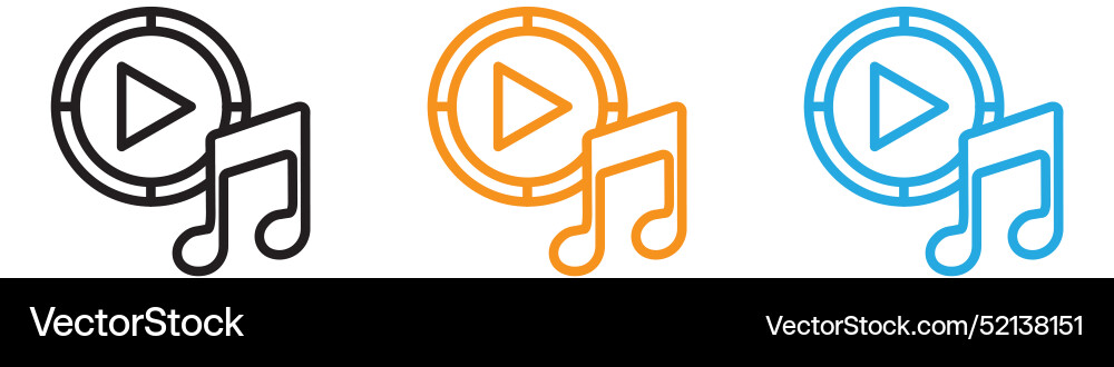 Music logo set collection for web app ui Music logo set collection for web app ui Vector Image