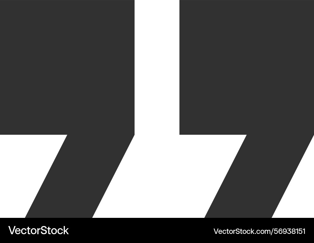 Quotation marks framing a text section vector image