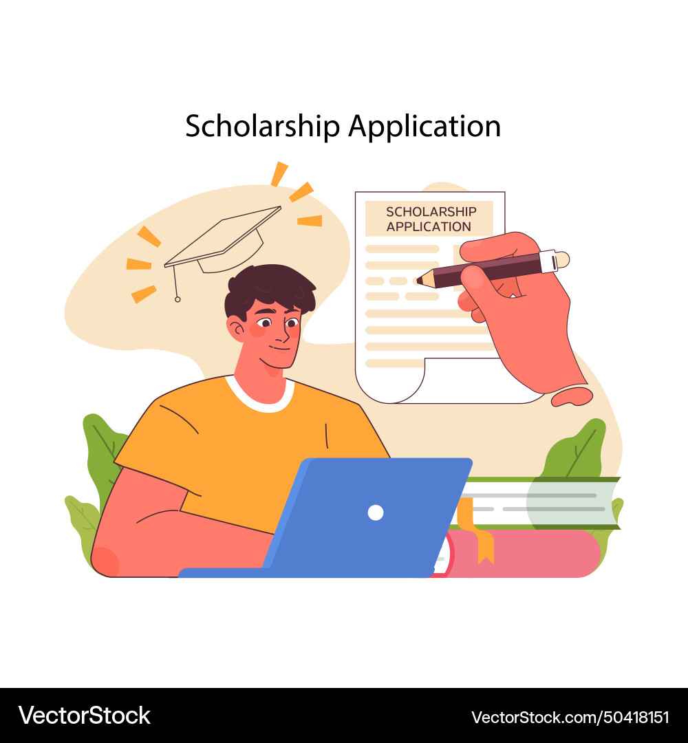 Scholarship application concept flat vector image