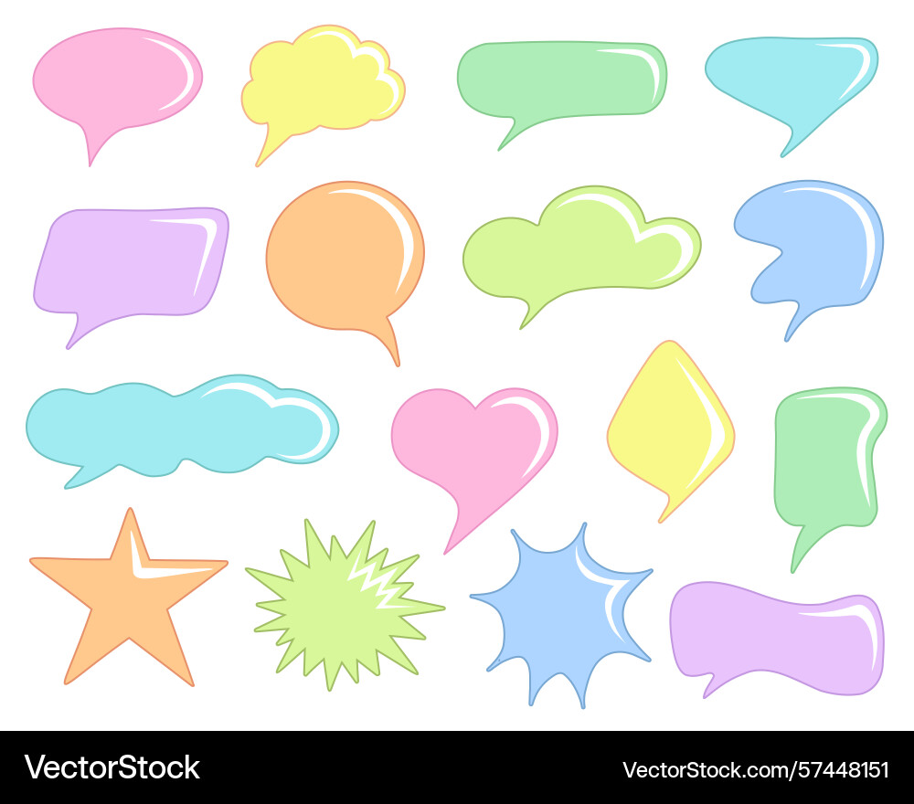 Speech bubble frame set Vector Image