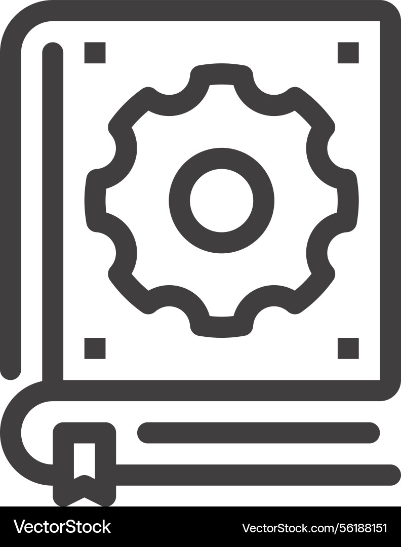 Technical manual flat line web icon concept Technical manual flat line web icon concept vector image