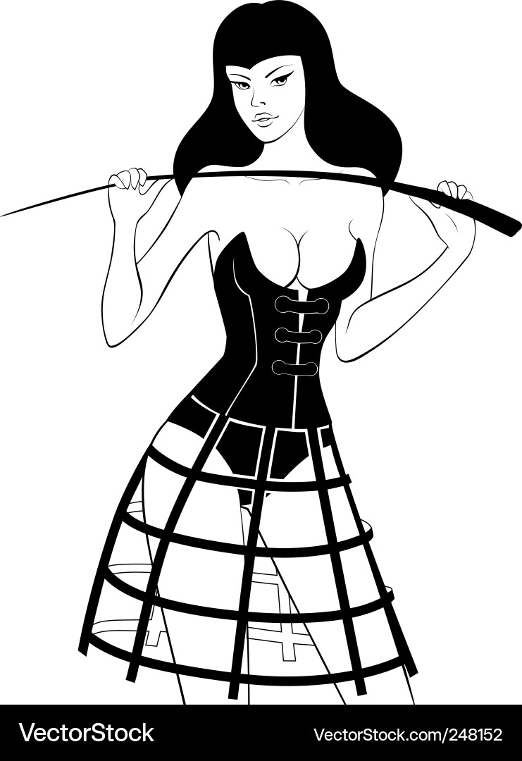 Dominatrix Poster - Black Corset vector image