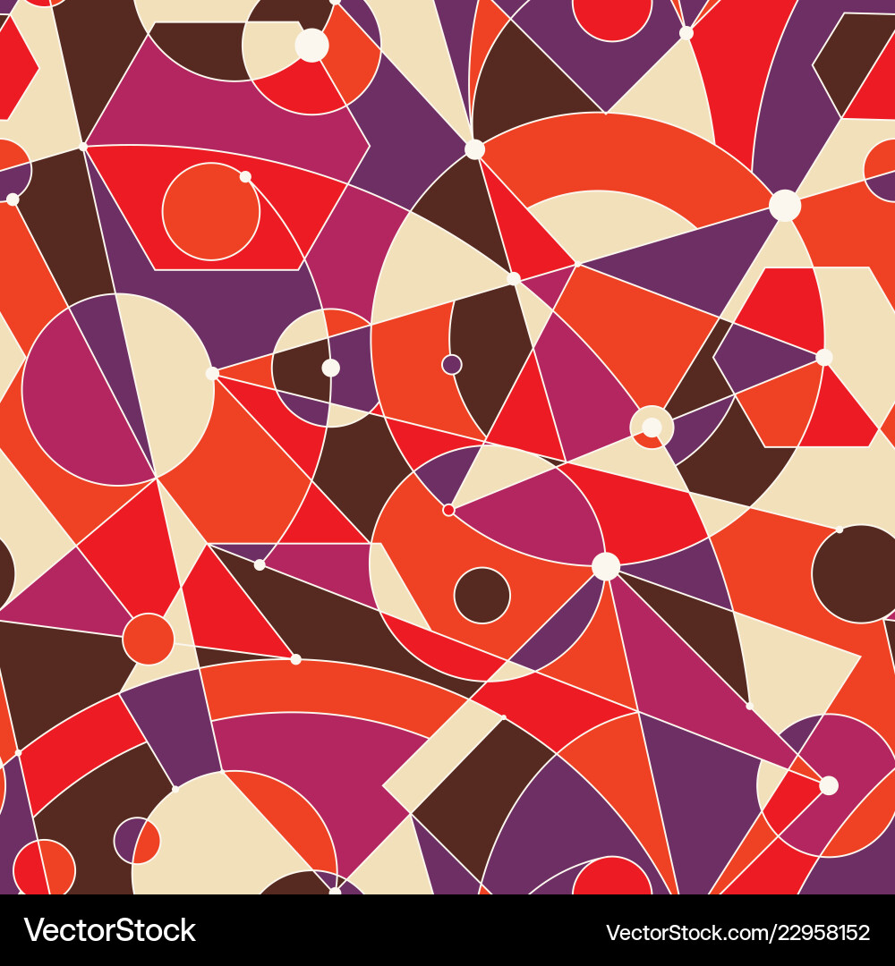 Grid seamless pattern with random geometric Grid seamless pattern with random geometric vector image