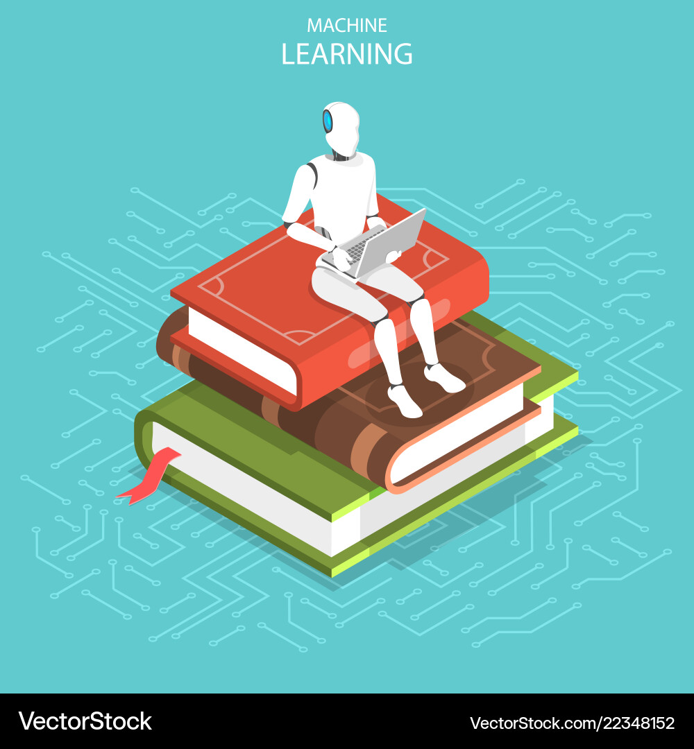 Machine Learning Isometric Stack vector image