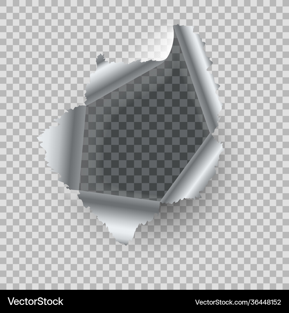 Metal hole realistic burst with ragged Metal hole realistic burst with ragged vector image