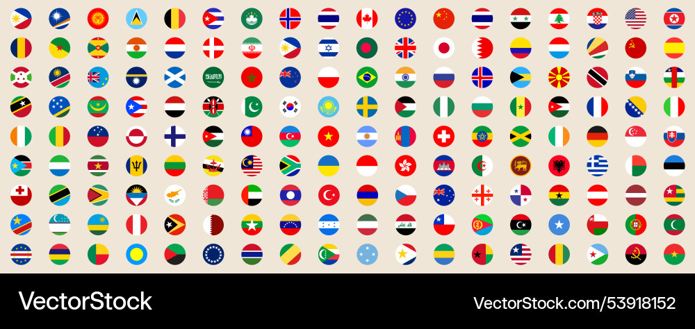 National flags in circle shape Vector Image