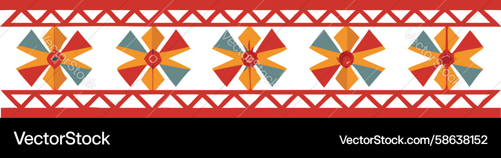 Repetitive asterisk geometric pattern border art Vector Image