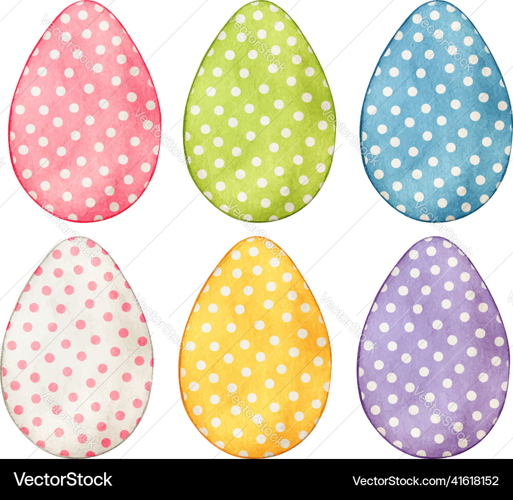Watercolor pastel easter eggs decorations Watercolor pastel easter eggs decorations vector image