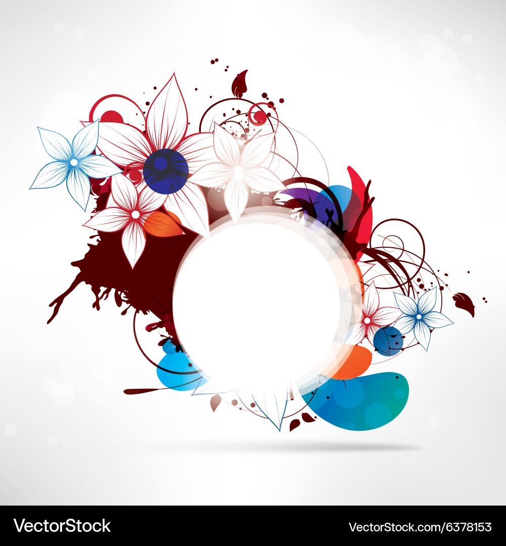 Abstract floral background with frame for text vector image