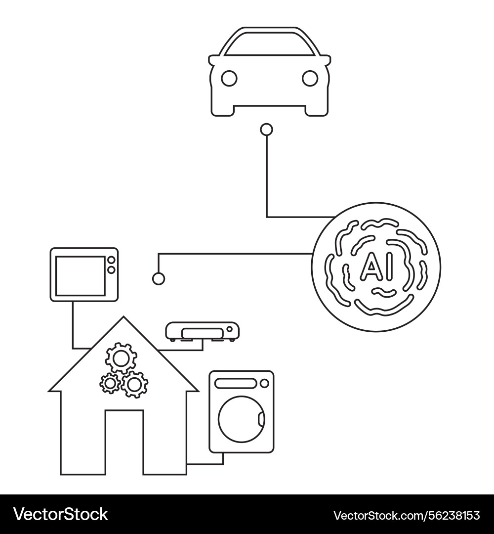 Artificial intelligence icon in abstract form Artificial intelligence icon in abstract form vector image