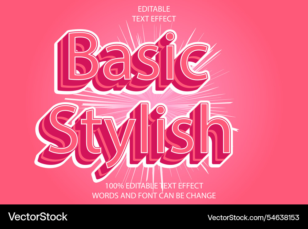 Basic style editable text effect 3d emboss Basic style editable text effect 3d emboss vector image