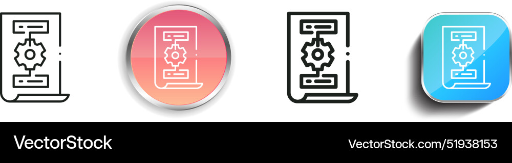 Blueprint icon thin linear regular and button vector image