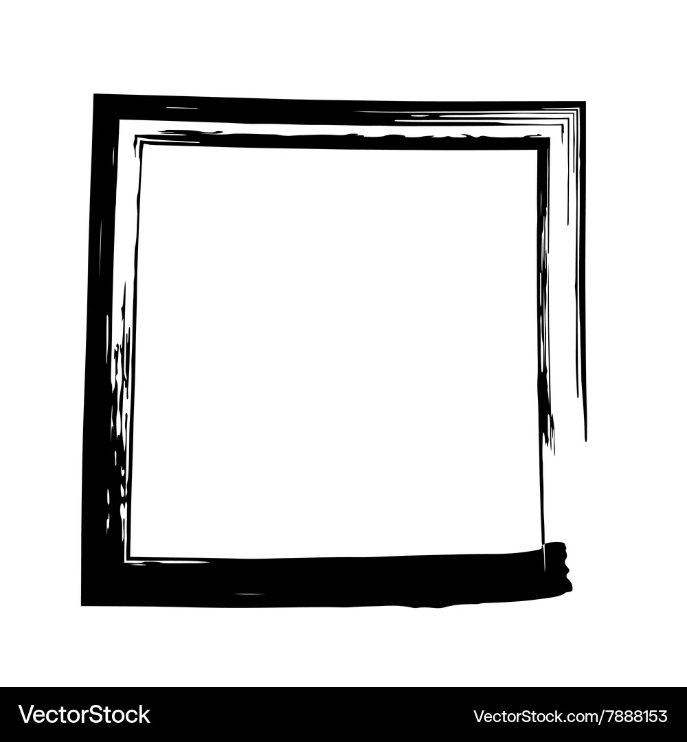 Grunge Ink Square Frame Vector Image