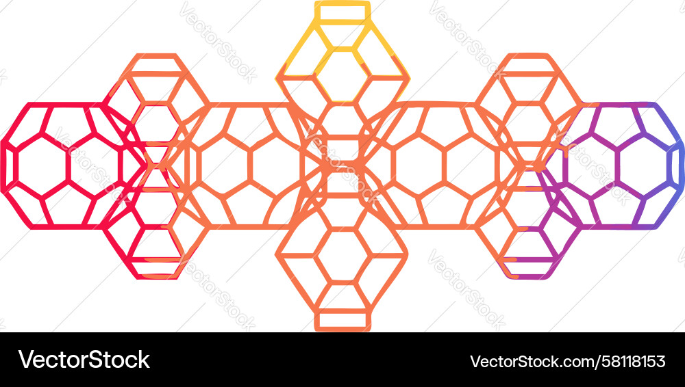 Hexagonal Sphere Gradient Pattern Vector Image
