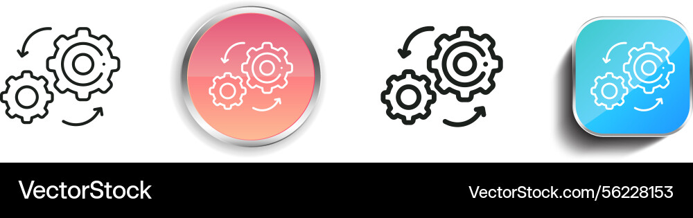 Mechanism icon thin linear regular and button vector image