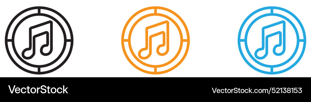 Music logo set collection for web app ui vector image