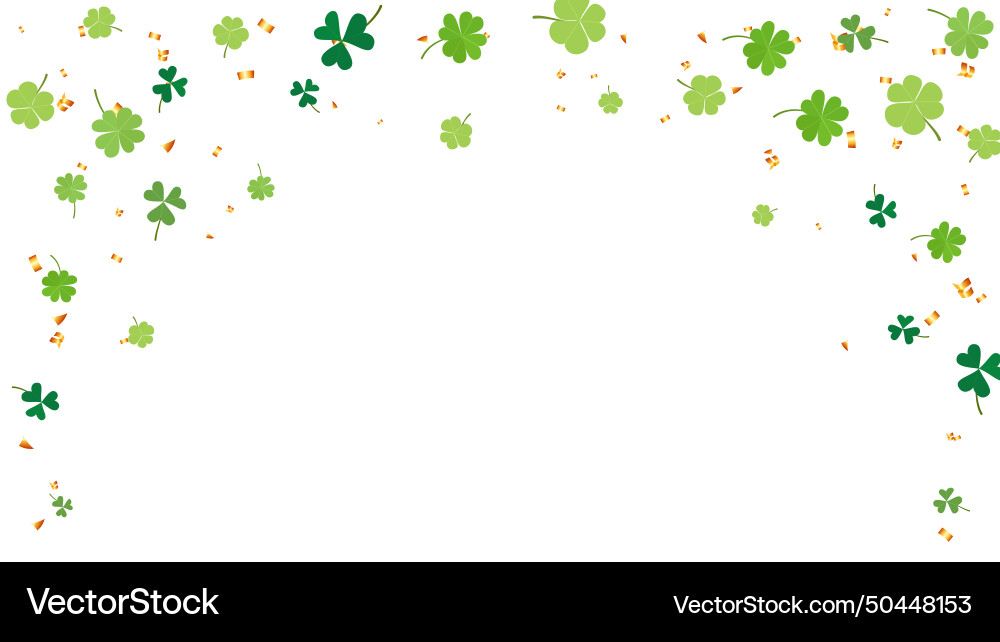 St patrick s day border with green lucky leaf St patrick s day border with green lucky leaf vector image
