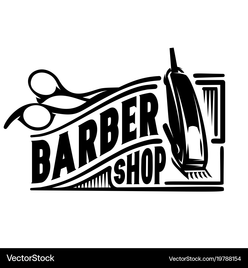 Barbershop Logo - Scissors \u0026 Clipper – Royalty-Free Vector | VectorStock, image size:1000x1080