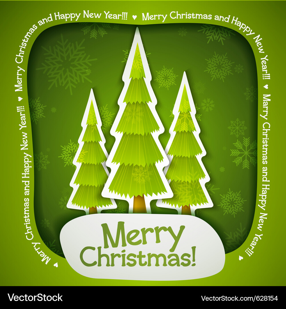 Christmas Trees Silhouette Vector Image