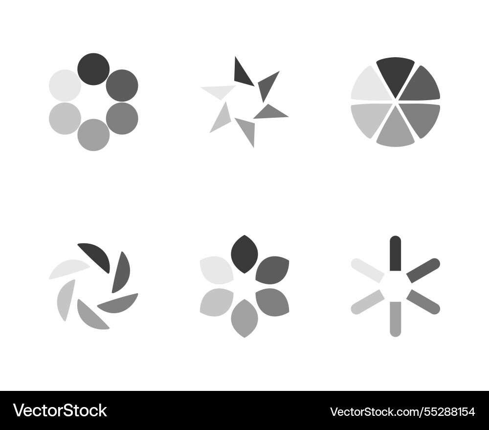 Collection loading bar status icon set of loaded Collection loading bar status icon set of loaded vector image