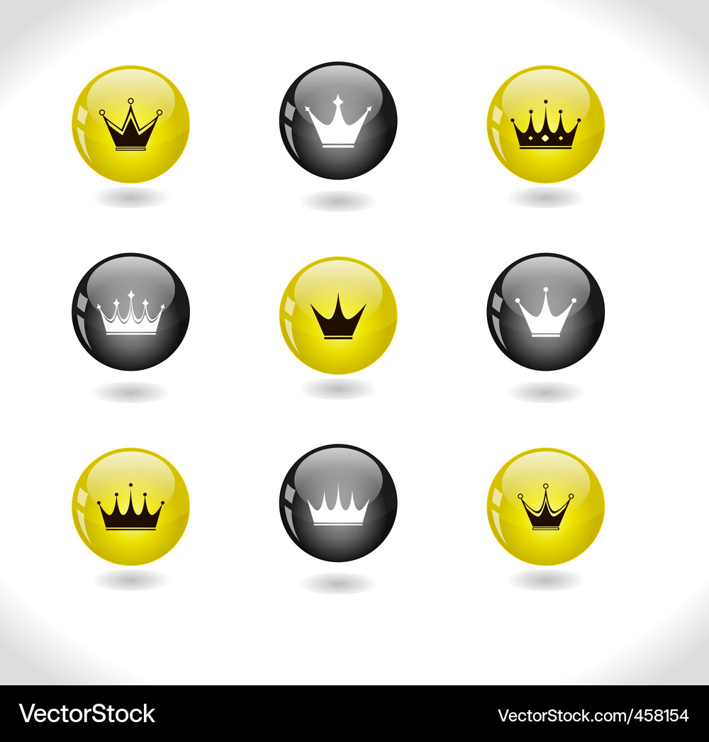 Crown Icons Collection Vector Image