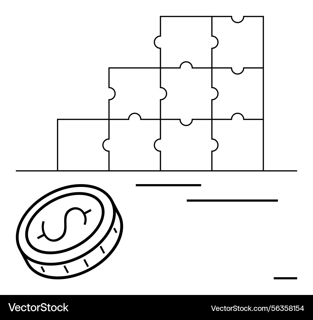 Stacked puzzle blocks representing strategy Stacked puzzle blocks representing strategy vector image