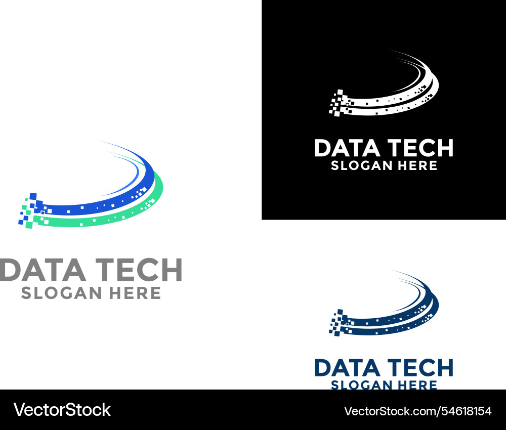 Technology logo simple tech design fast data Technology logo simple tech design fast data Vector Image