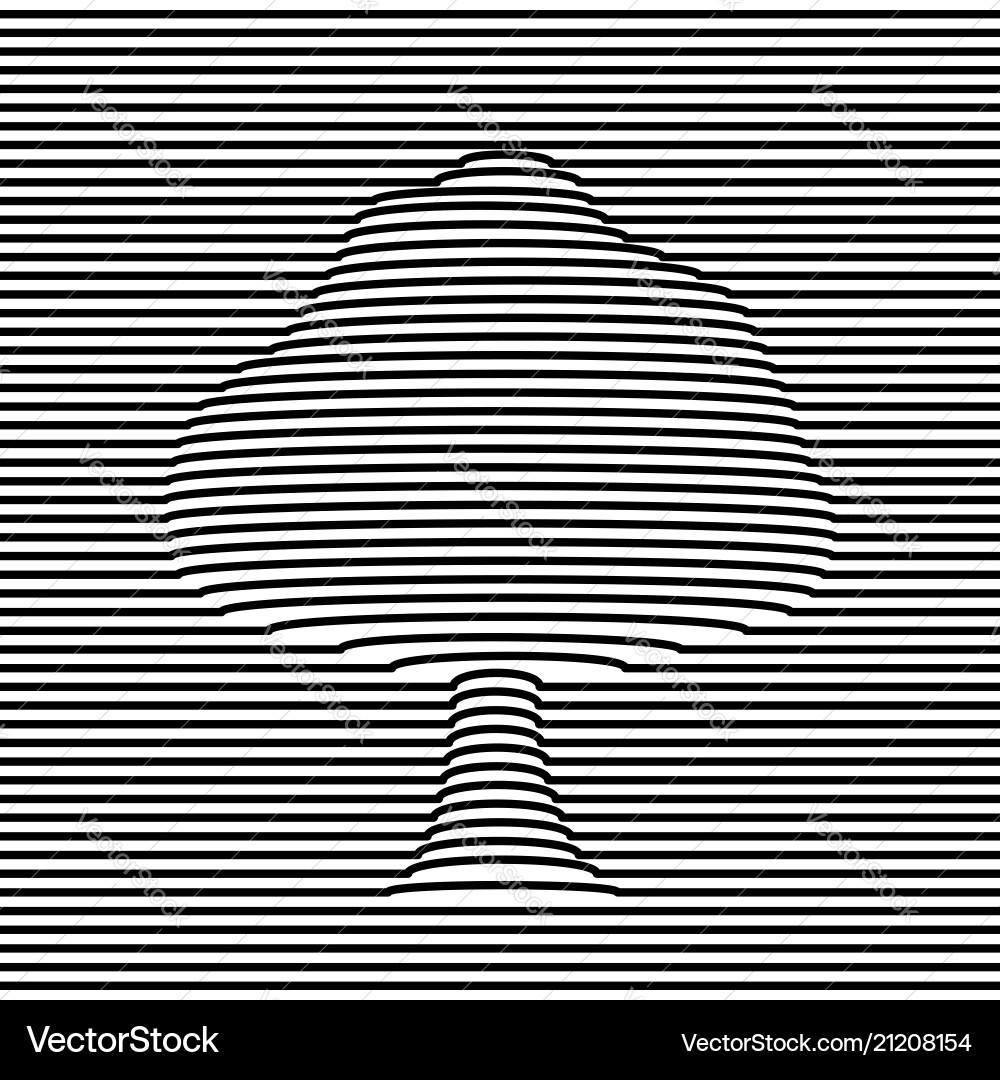 Tree shape in 3d volume optic style vector image